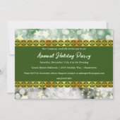 ホリデーグリーンと金ゴールドパーティの招待状 招待状 (正面)