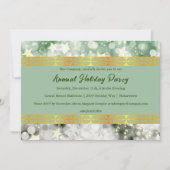 ホリデーグリーンと金ゴールドパーティの招待状 招待状 (正面)
