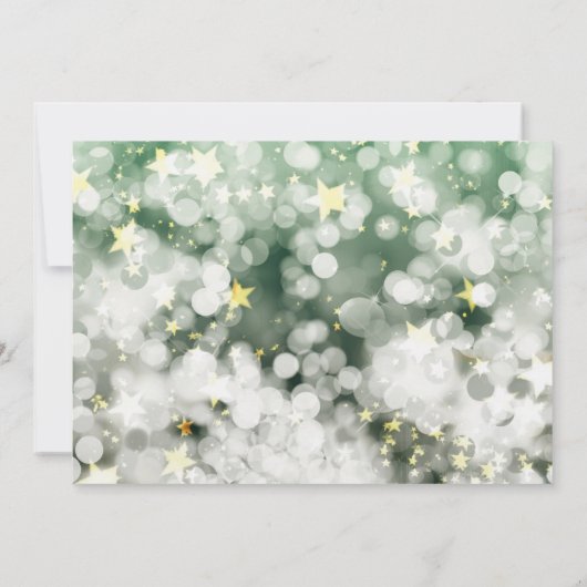 ホリデーグリーンと金ゴールドパーティの招待状 招待状 (裏面)