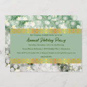 ホリデーグリーンと金ゴールドパーティの招待状 招待状 (正面/裏面)