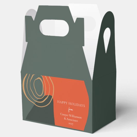 ホリデーグリーンアブストラクトカスタム会社名 フェイバーボックス (オープン)