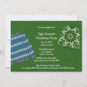 ホリデーグリーンウールブリークリスマスセーターパーティー 招待状 (裏面)