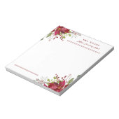 ホリデーグリーンパーソナライズされた先生ギフト ノートパッド (回転)