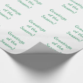 ホリデーグリーンフォントグリーティングズオブザシーズン ラッピングペーパー (角)