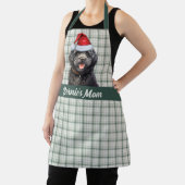 ホリデーグリーンプレイドバーベットドッグクリスマス エプロン (インサイチュ)