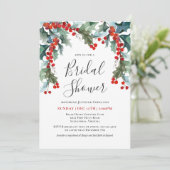 ホリデーグリーンリーウォーターカラーブライダルシャワー 招待状 (スタンド正面)