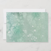 ホリデーグリーンリーウォーターカラー結婚式招待状 招待状 (裏面)