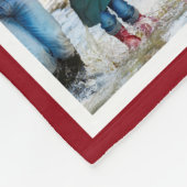 ホリデーグリーンリースファミリーモノグラム12写真 フリースブランケット (角)