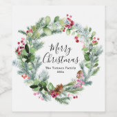 ホリデーグリーンリース ワインラベル (シングルラベル)