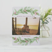 ホリデーグリーンリーベリー喜ばしい家族の写真 シーズンカード (スタンド正面)