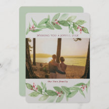 ホリデーグリーンリーベリー喜ばしい家族の写真