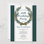 ホリデーグリーンリーリース40th誕生日パーティー 招待状 (正面)