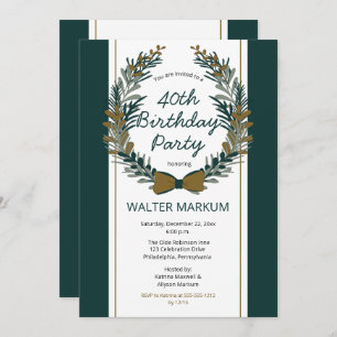 ホリデーグリーンリーリース40th誕生日パーティー 招待状