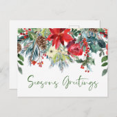 ホリデーグリーンリー企業のカード季節のごあいさつ シーズンポストカード (正面/裏面)