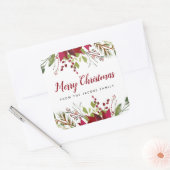 ホリデーグリーン クリスマスギフトラベル スクエアシール (封筒)