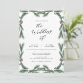 ホリデーグリーン クリスマス ウェディング 招待状 (スタンド正面)