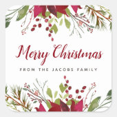 ホリデーグリーン クリスマス ギフト ラベル (正面)