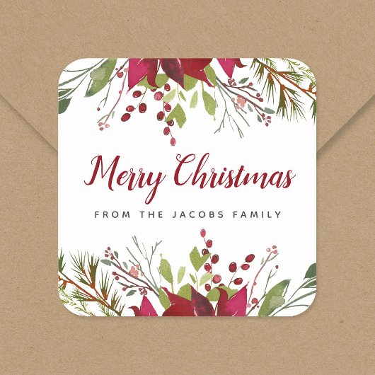 ホリデーグリーン クリスマス ギフト ラベル