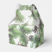 ホリデーグリーン&パインコーンカントリーウィンターウェディング フェイバーボックス (裏面サイド)