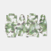 ホリデーグリーン&パインコーンカントリーウィンターウェディング フェイバーボックス (折り畳みなし)