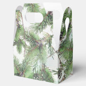 ホリデーグリーン&パインコーンカントリーウィンターウェディング フェイバーボックス (オープン)