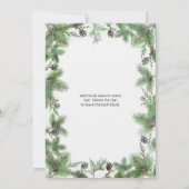 ホリデーグリーン&パインコーンカントリーウィンターウェディング 招待状 (裏面)