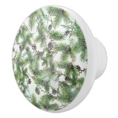 ホリデーグリーン&パインコーンカントリーウィンター素朴 セラミックノブ (右)