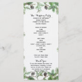 ホリデーグリーン&パインコーンカントリーウェディングプログラム プログラム (裏面)
