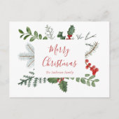 ホリデーグリーン＆ホリーベリー クリスマス ポストカード (正面)