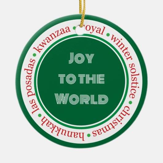ホリデーグリーン/レッドオーナメント セラミックオーナメント (正面)