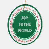 ホリデーグリーン/レッドオーナメント セラミックオーナメント (左)