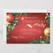 ホリデーグロークリスマスパーティの招待状 招待状 (正面)