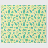 ホリデーグローターコイズクリスマスオーナメントフェスティバル ラッピングペーパー (フラット)