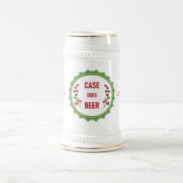 ホリデーケースビールホワイトと金ゴールド22ozスタイン ビールジョッキ