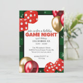 ホリデーゲームナイトサイコロオングリーンフランネル 招待状 (スタンド正面)