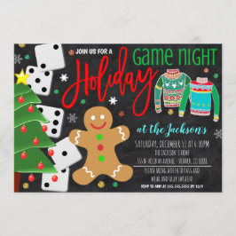 ホリデーゲームナイトパーティの招待状 招待状