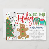 ホリデーゲームナイトパーティの招待状 招待状 (正面)