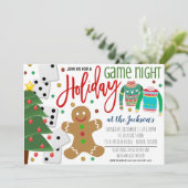 ホリデーゲームナイトパーティの招待状 招待状 (スタンド正面)