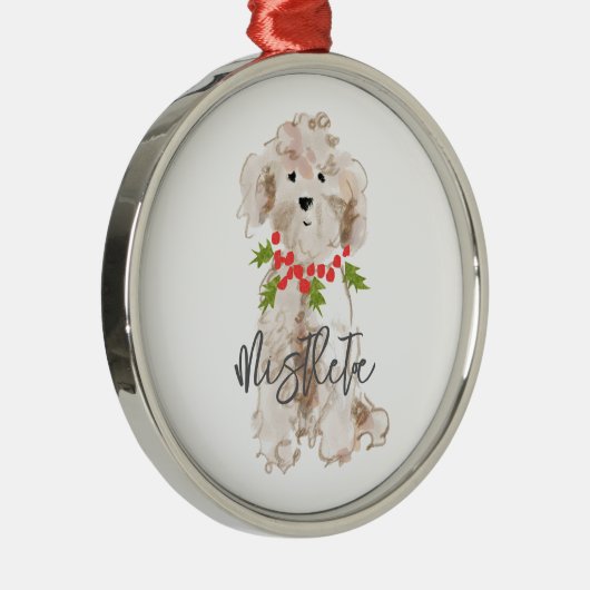 ホリデーコックパオプドグネームホリーフェスティバルクリスマス メタルオーナメント (右)