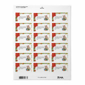 ホリデーコルギパピーとプレゼント ラベル (フルシート)