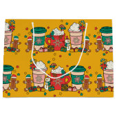 ホリデーコーヒーイエローラージ抱き枕 ラージペーパーバッグ (正面)