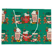 ホリデーコーヒーグリーンラージ抱き枕 ラージペーパーバッグ (裏面)