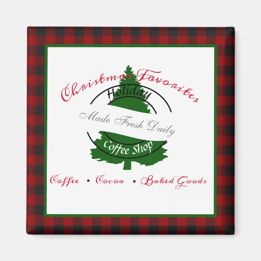 ホリデーコーヒーショップの看板マグネット マグネット (正面)