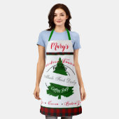 ホリデーコーヒーショップサインパーソナライズされたエプロン エプロン (着用した状態)