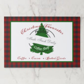 ホリデーコーヒーショップサイン紙ランチョンマット ペーパーパッド (正面)