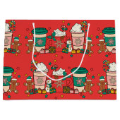 ホリデーコーヒーレッドラージ抱き枕 ラージペーパーバッグ (正面)