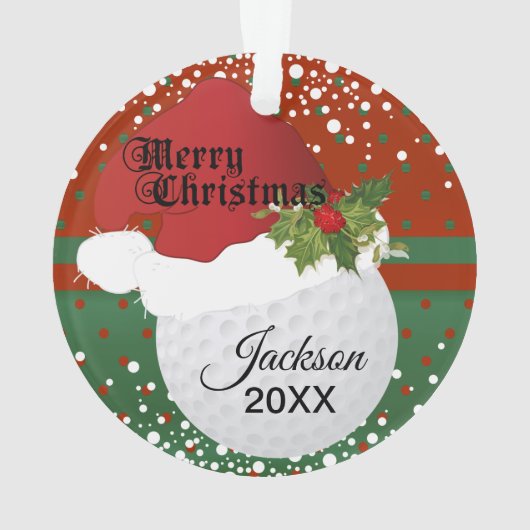 ホリデーゴルフデザイン | DIY名 オーナメント (裏面)