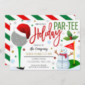 ホリデーゴルフパーティの招待状 招待状 (正面/裏面)