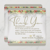 ホリデーゴールデンクリスマス悔やみや弔慰サンキューカード 招待状 (正面/裏面)