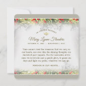 ホリデーゴールデンクリスマス悔やみや弔慰サンキューカード 招待状 (裏面)